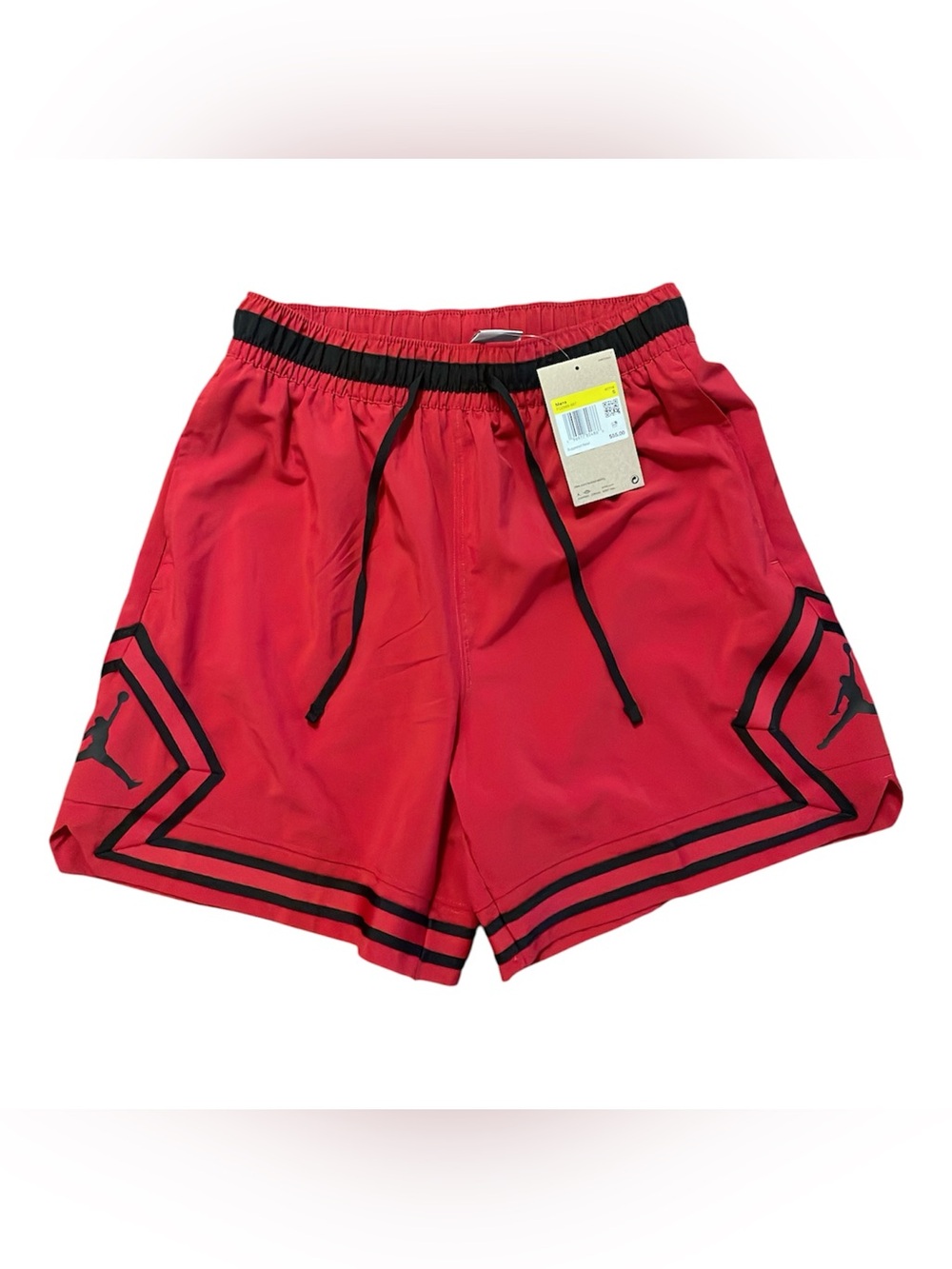 Jordan Men’s Red Athletic Basketball Shorts with Black Trim